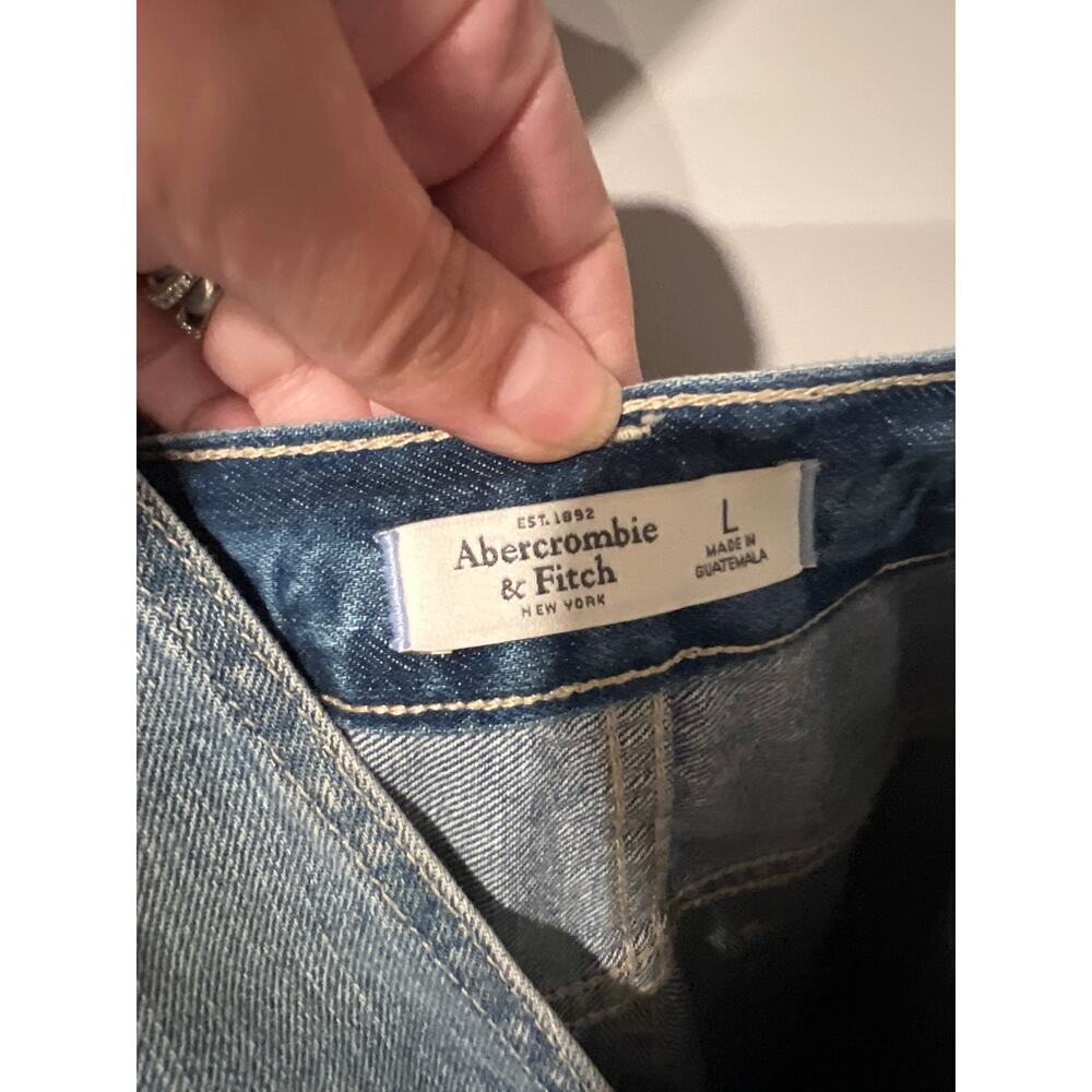 Abercrombie & Fitch Distressed Denim Overalls, Size Large, KB322 - Picture 4 of 5